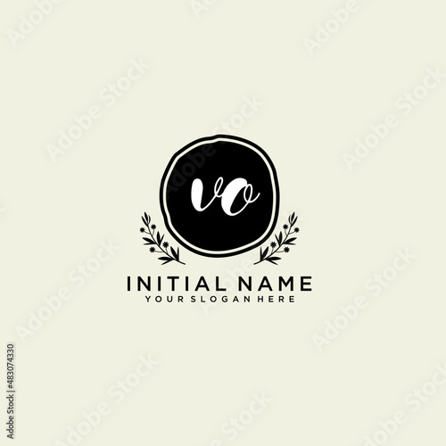 VO monogram logo template vector