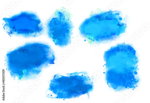 Abstract artistic beautiful colorful bright watercolor spot hand painted back...