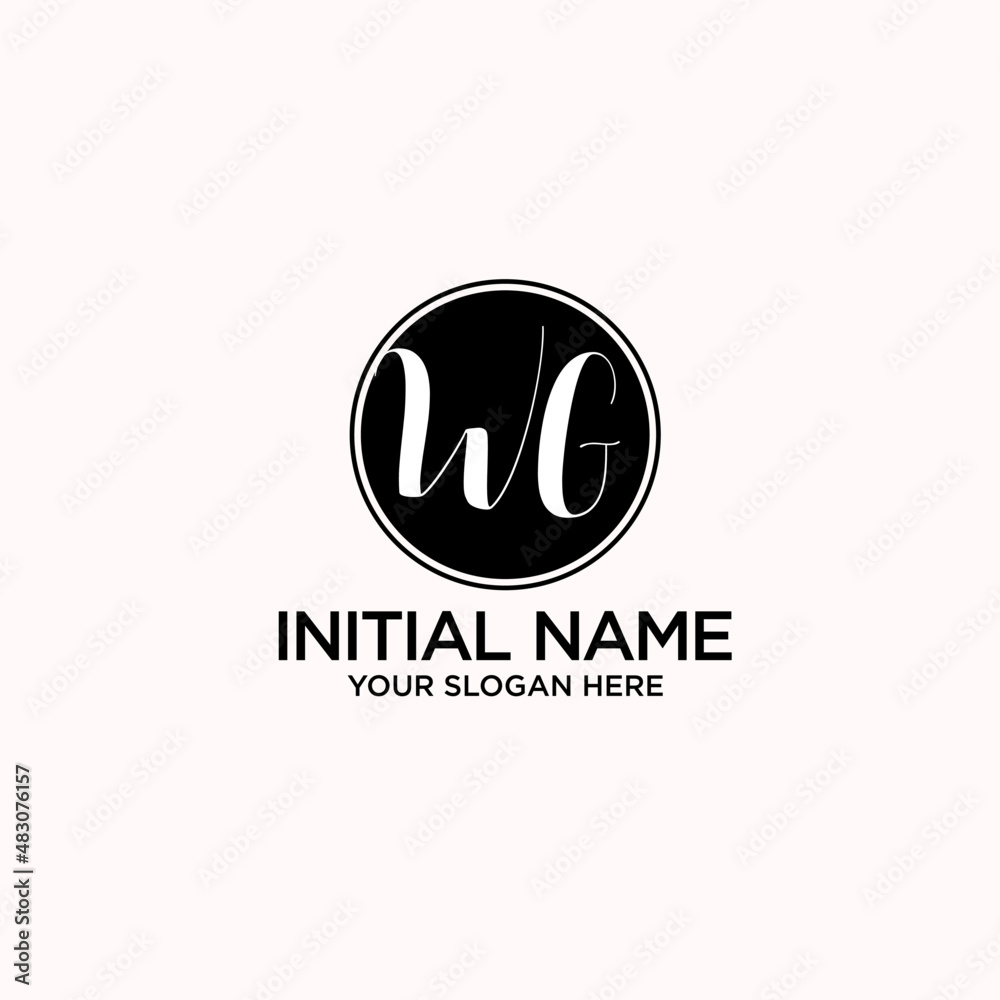 WG monogram logo template vector