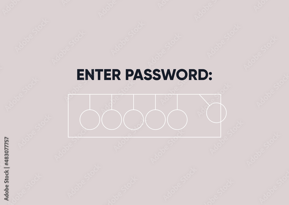 Fototapeta premium Balance balls imitating an enter password field, security and private data access