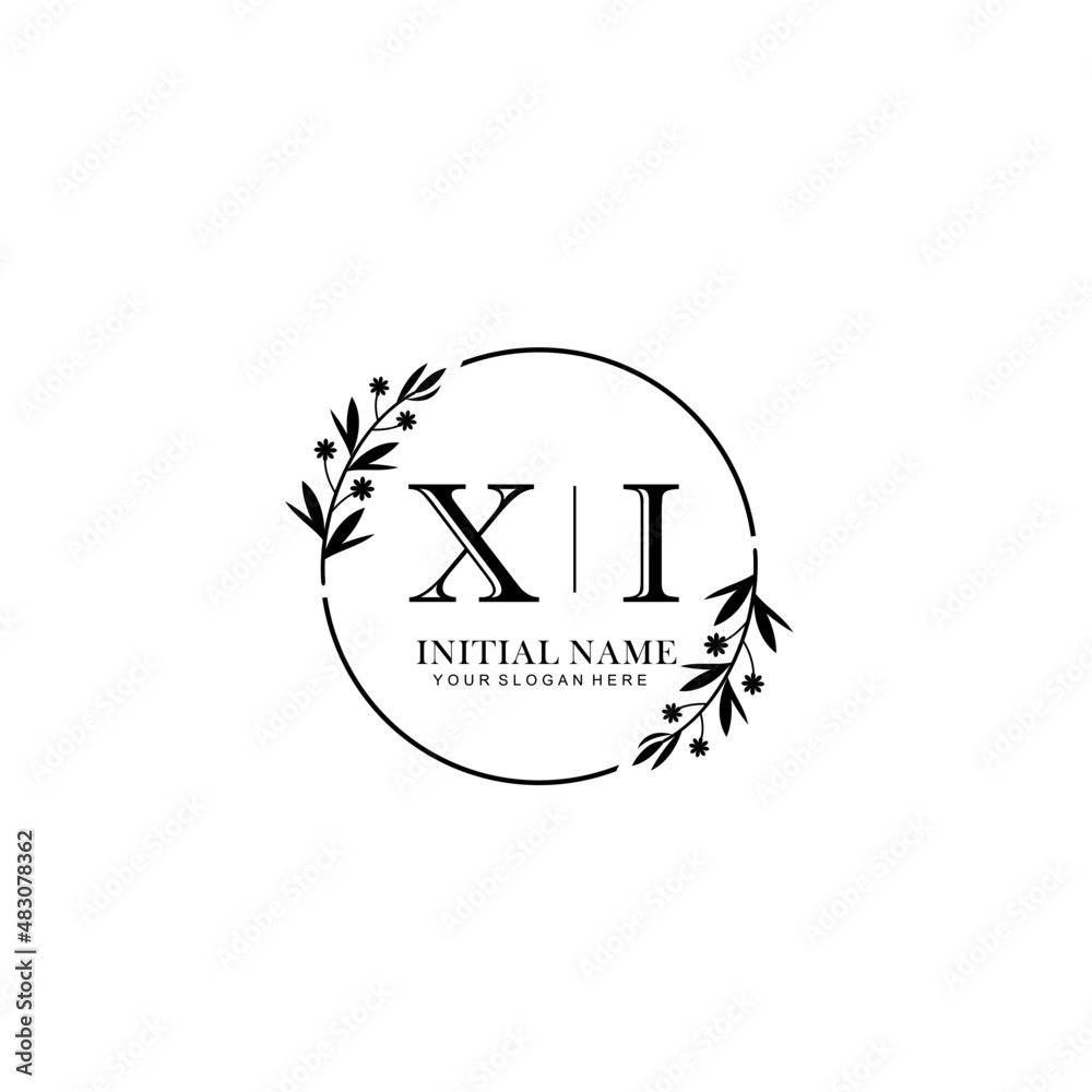 XI Hand drawn wedding monogram logo XI Hand drawn wedding monogram logo