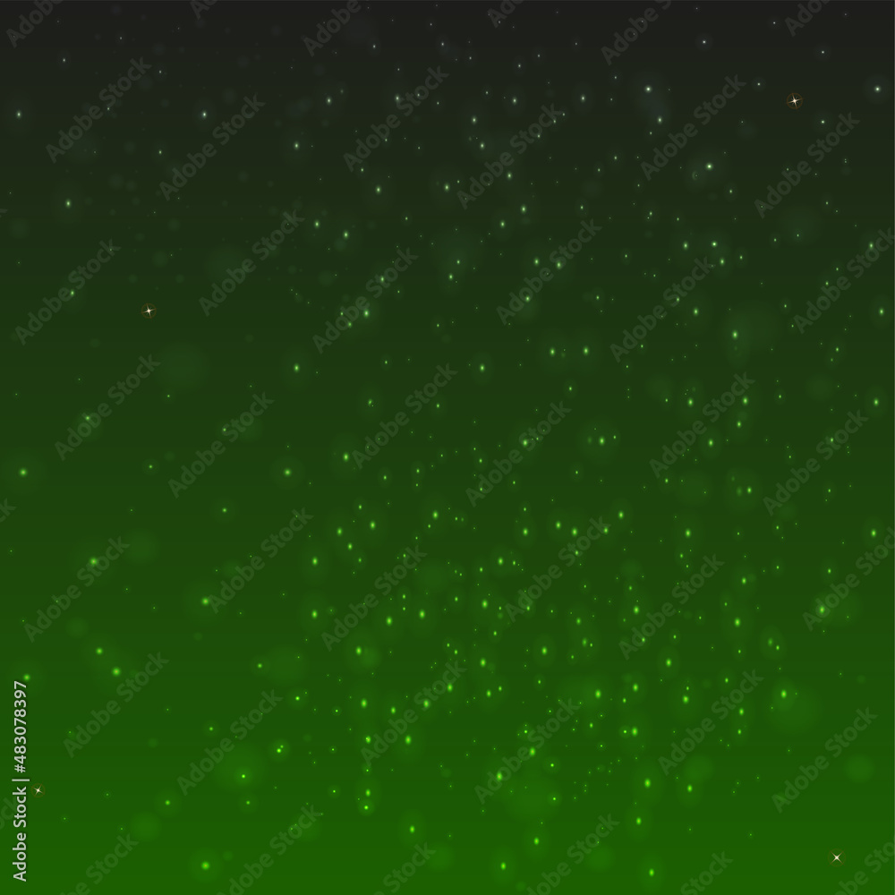 Small bright dot lights on dark gradient background. Vector stock illustration.