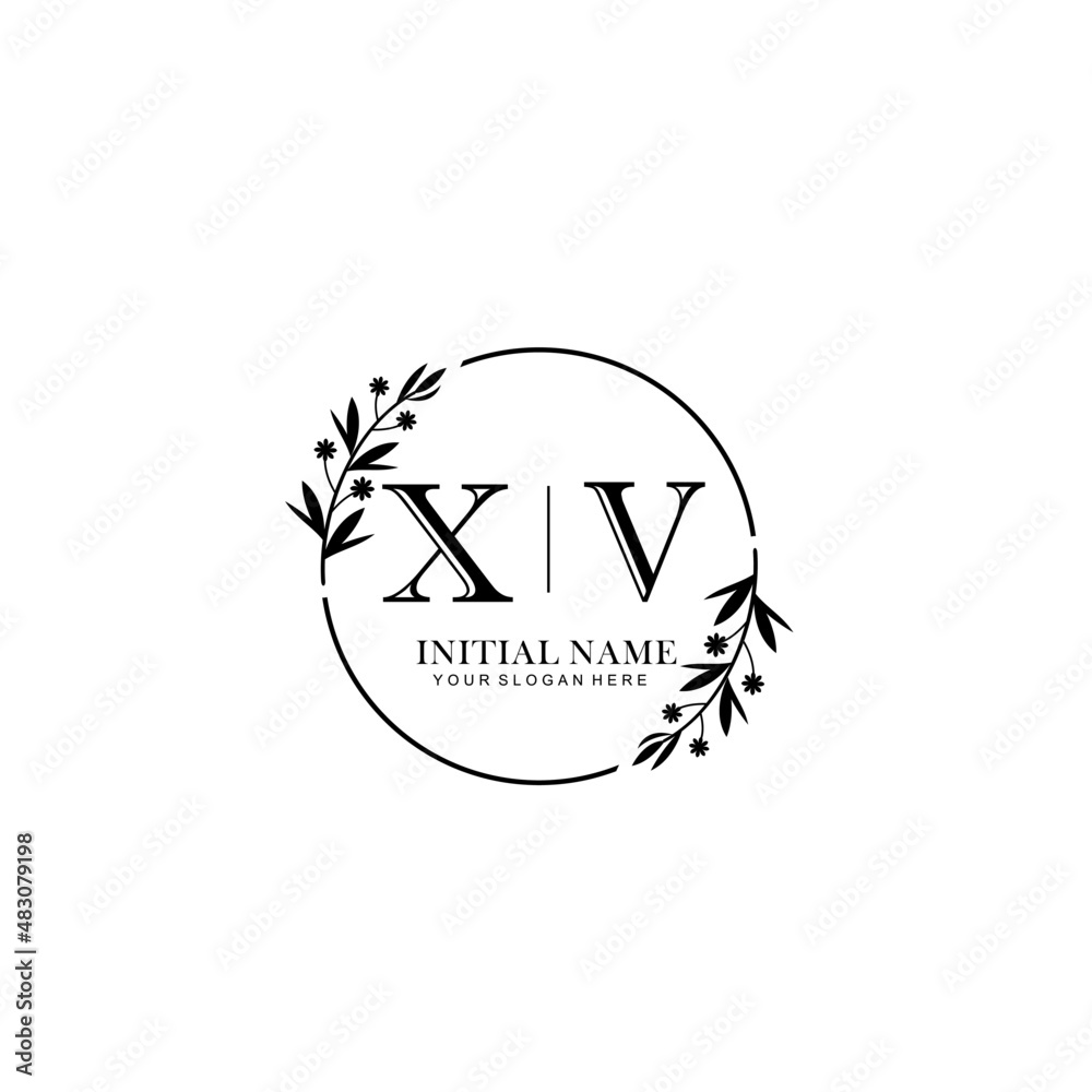 XV Hand drawn wedding monogram logo XV Hand drawn wedding monogram logo