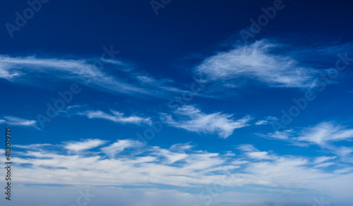 Blue clear sky with clouds