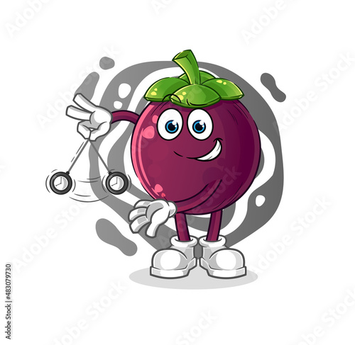 mangosteen hypnotizing cartoon. cartoon mascot vector