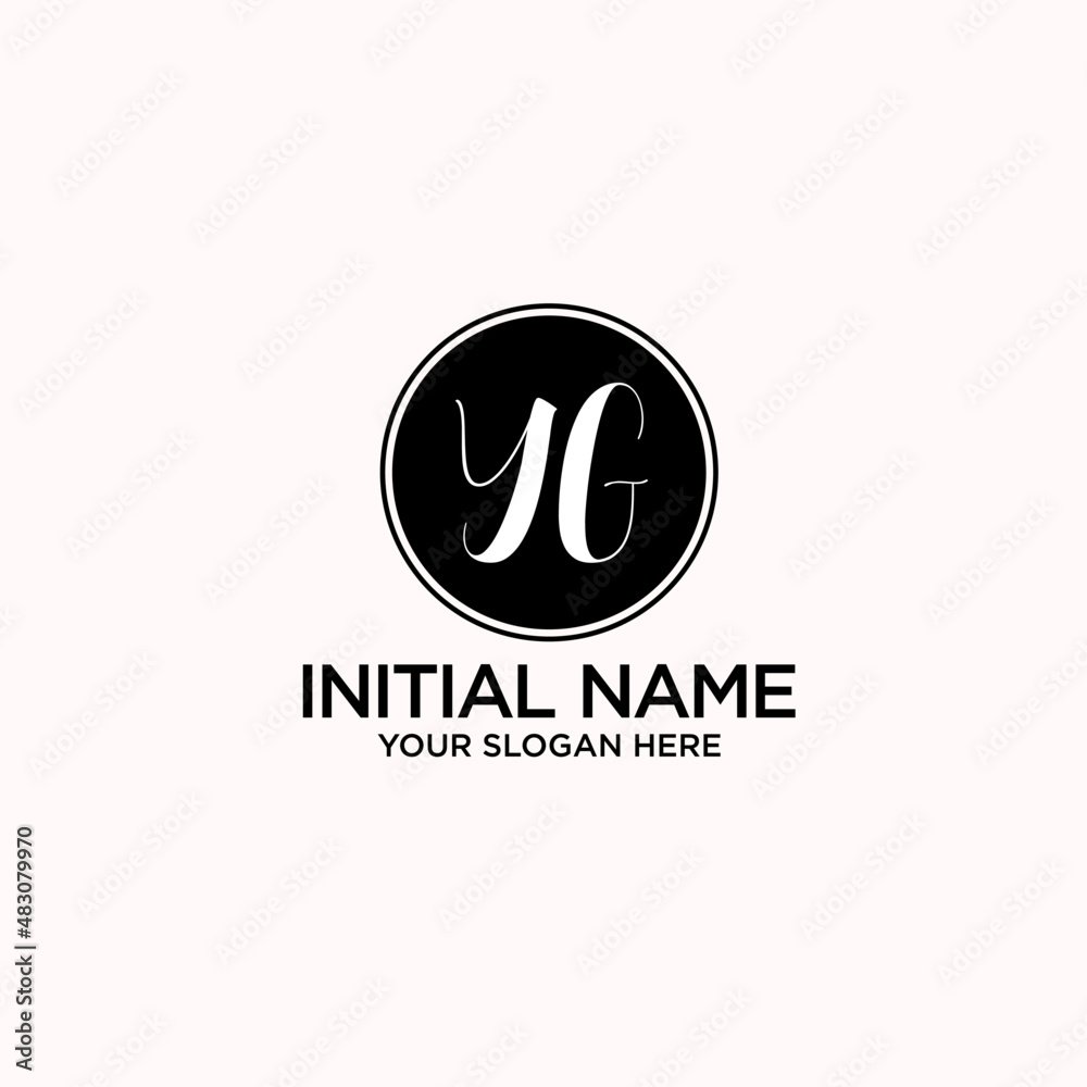YG monogram logo template vector YG monogram logo template vector