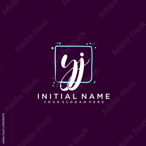 YJ monogram logo template vector