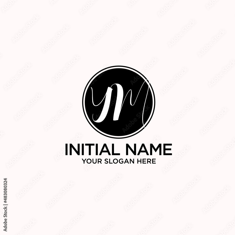 YM monogram logo template vector