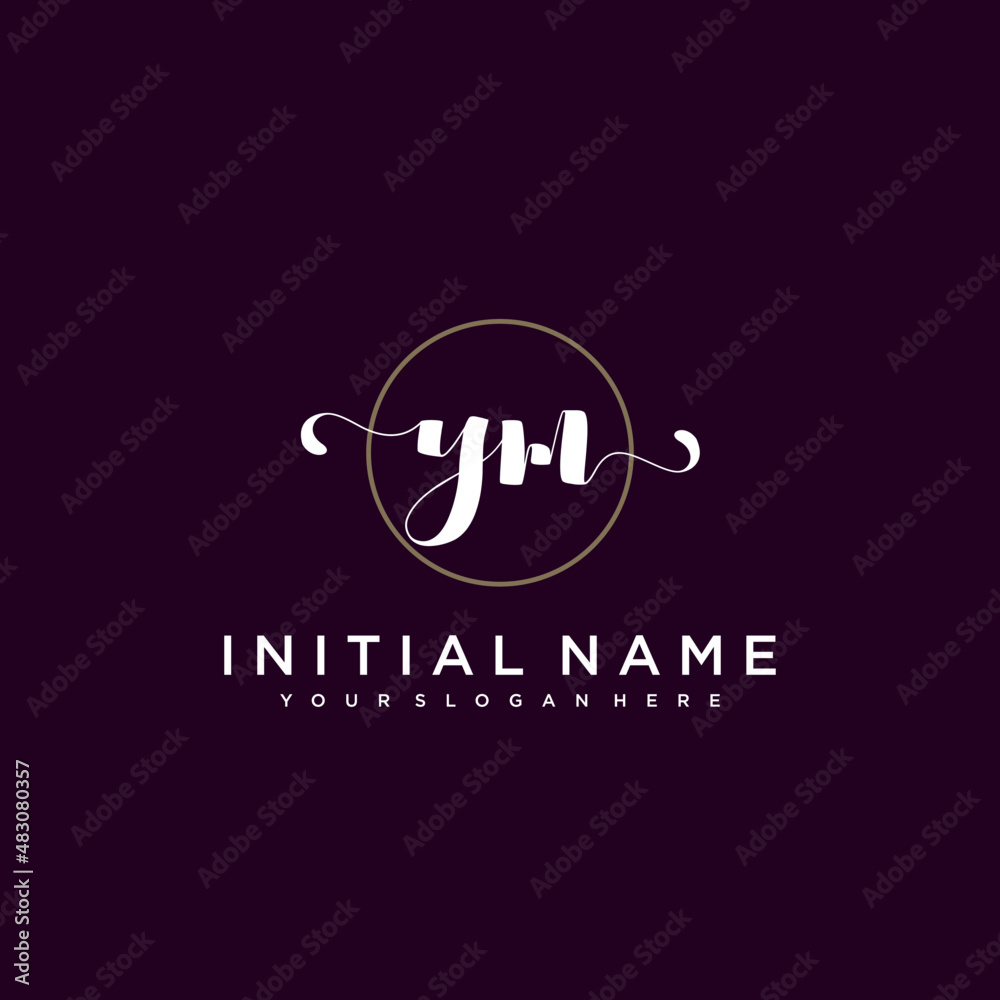 YM Beautiful handwriting logo or wedding monograms collection