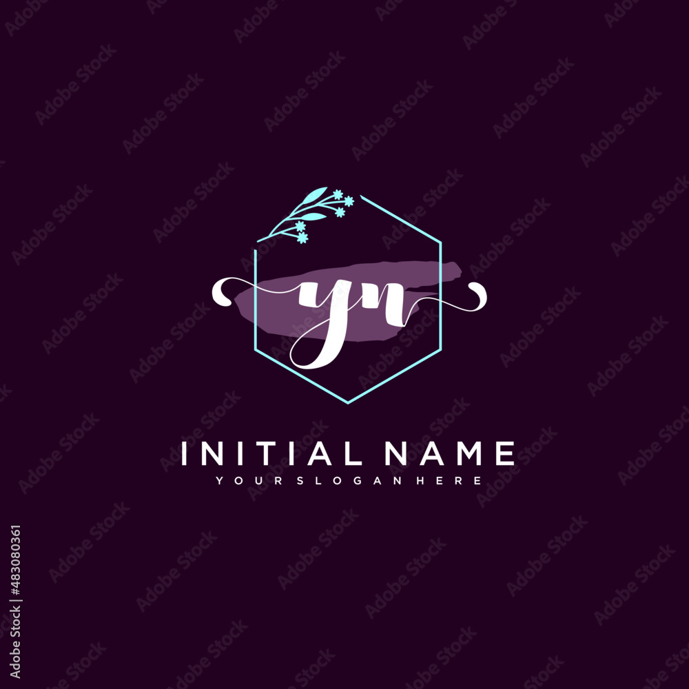 Obraz premium YN Beautiful handwriting logo or wedding monograms collection