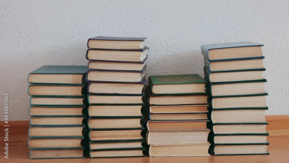 Animation of a stack of books