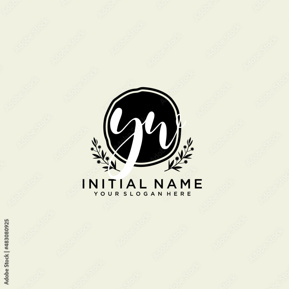 YW monogram logo template vector YW monogram logo template vector