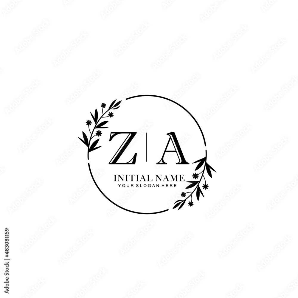 ZA Hand drawn wedding monogram logo ZA Hand drawn wedding monogram logo