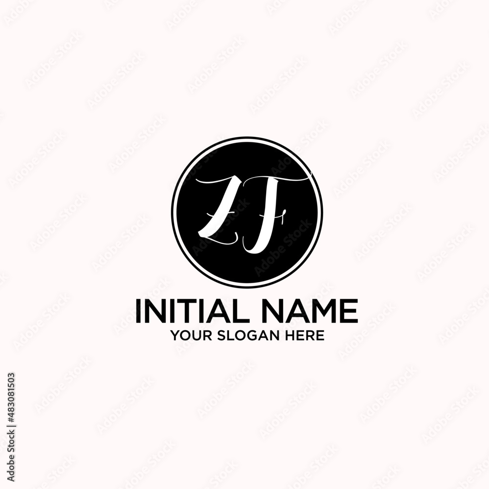 ZF monogram logo template vector ZF monogram logo template vector
