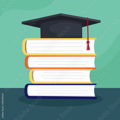Mortar Board on Books