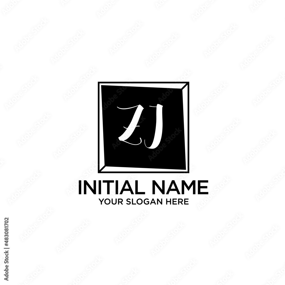 ZI monogram logo template vector ZI monogram logo template vector