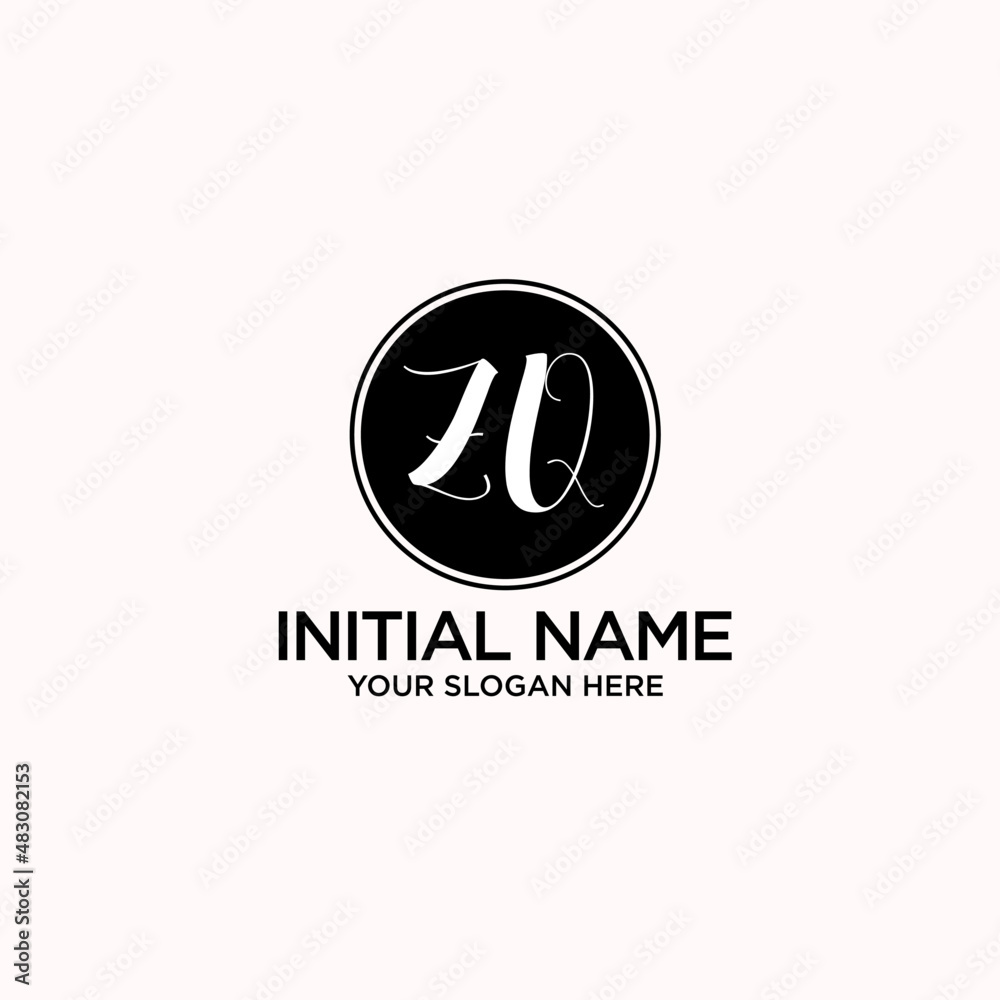 ZQ monogram logo template vector