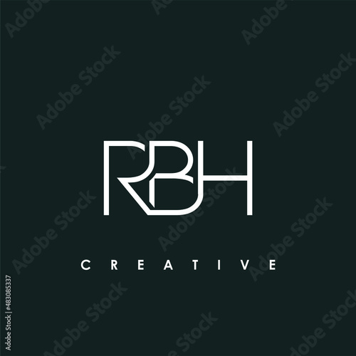 RBH Letter Initial Logo Design Template Vector Illustration photo