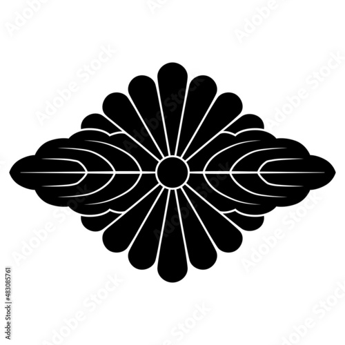桂小五郎の家紋です。菊菱に対い葉といいます。