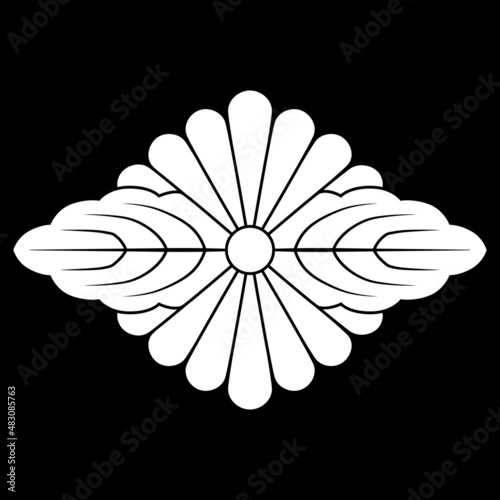桂小五郎の家紋です。菊菱に対い葉といいます。