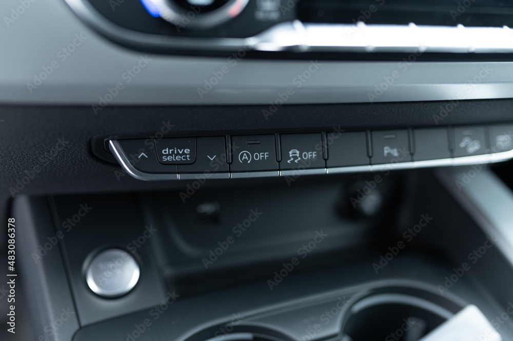 Fototapeta premium multimedia control unit in the car interior