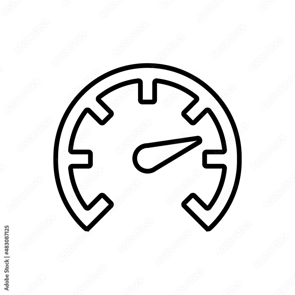 Speedometer line icon, vector outline logo isolated on white background Speedometer line icon, vector outline logo isolated on white background