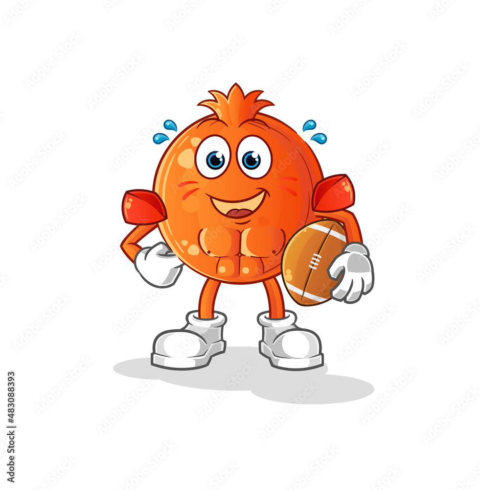 pomegranate playing rugby character. cartoon mascot vector pomegranate playing rugby character. cartoon mascot vector