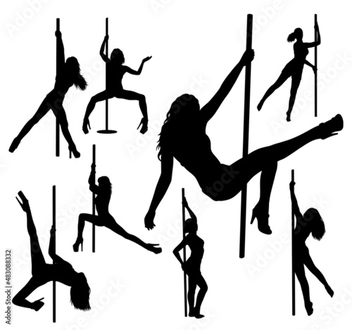 pole dance activity silhouette