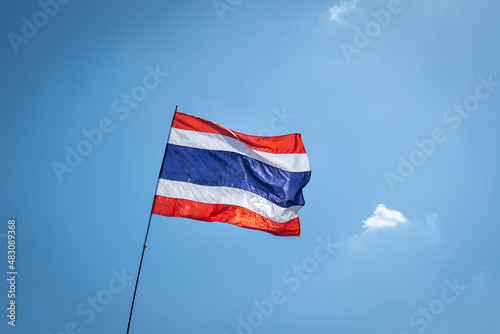 Cuadro en lienzo Thailand flag, National flag of Thailand waving