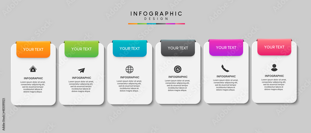 Steps business timeline process infographic template design with icons Steps business timeline process infographic template design with icons