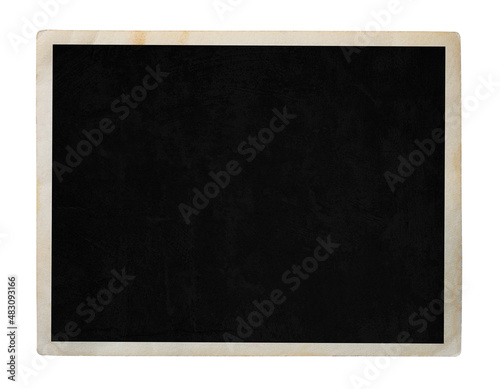 Blank old photo isolated on white