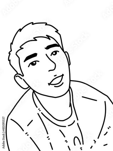 black and white of man cartoon for coloring