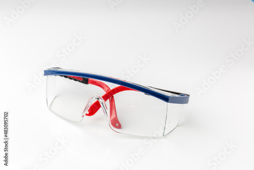 Safety Glasses. Plastic Protective Work Glasses. Eyeglasses tools
