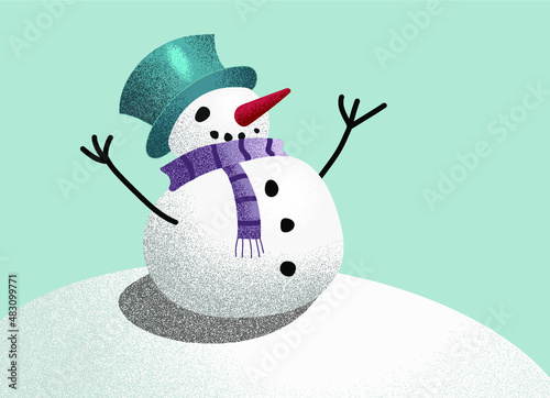 Fröhlicher Schneemann mit Hut