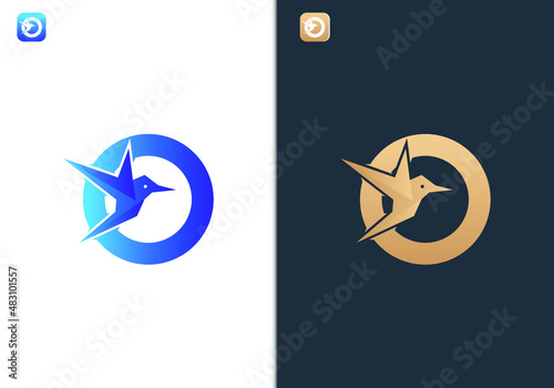 Letter O Bird Logo Design Template for Travel, tour, freedom and peace business