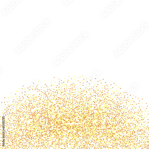 Star Sequin Confetti on Transparent Background. Isolated Flat Birthday Card. Golden Stars Banner. Vector Gold Glitter. Falling Particles on Floor. Christmas Party Frame. Voucher Gift Card Template.