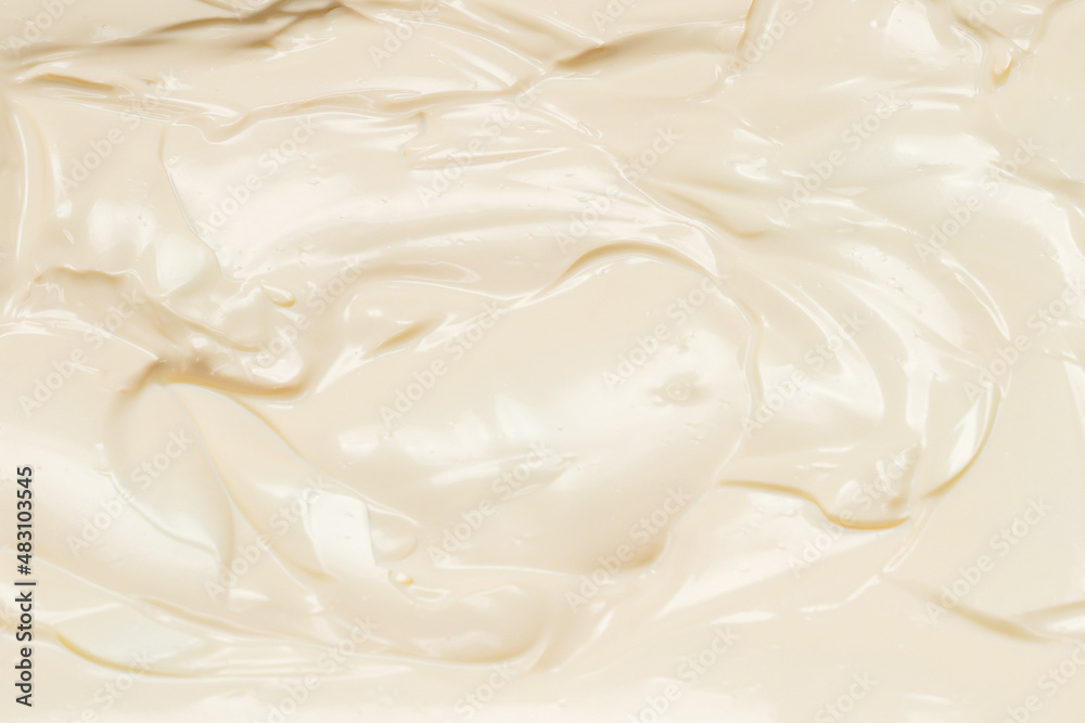 White whipped cream texture. - obrazy, fototapety, plakaty 