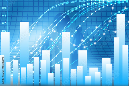2d illustration futuristic business background pattern graph concept
