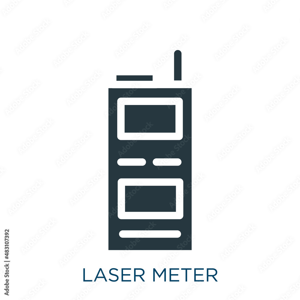 Laser Distance Meter Icon laser meter vector icon. laser meter, 1, 2 filled icons from black flat ...