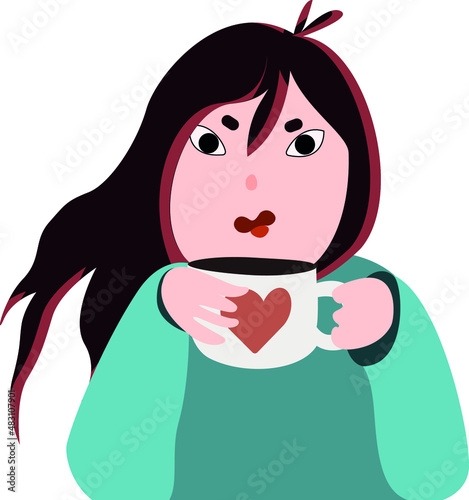 cute girl with coffee cup 