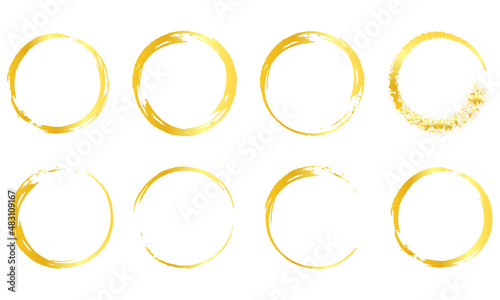 Gold circle element vector collections