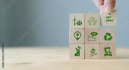 Obraz na plátne Net zero and carbon neutral concept