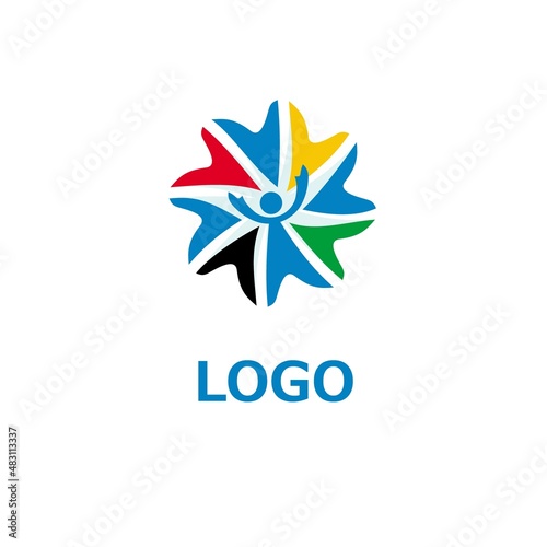 VECTOR of flower icon. People. Company logo: spa, boutique, beauty salon, cosmetician, shop. Business icon for the other company. Design element. Vector Illustration.
