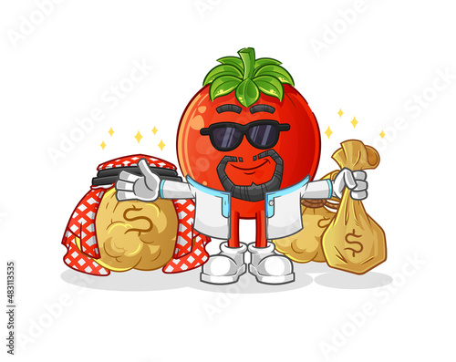 tomato rich arabian mascot. cartoon vector