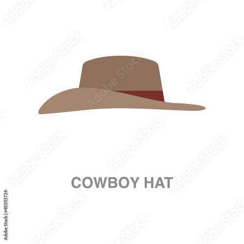 cowboy hat illustration on transparent background