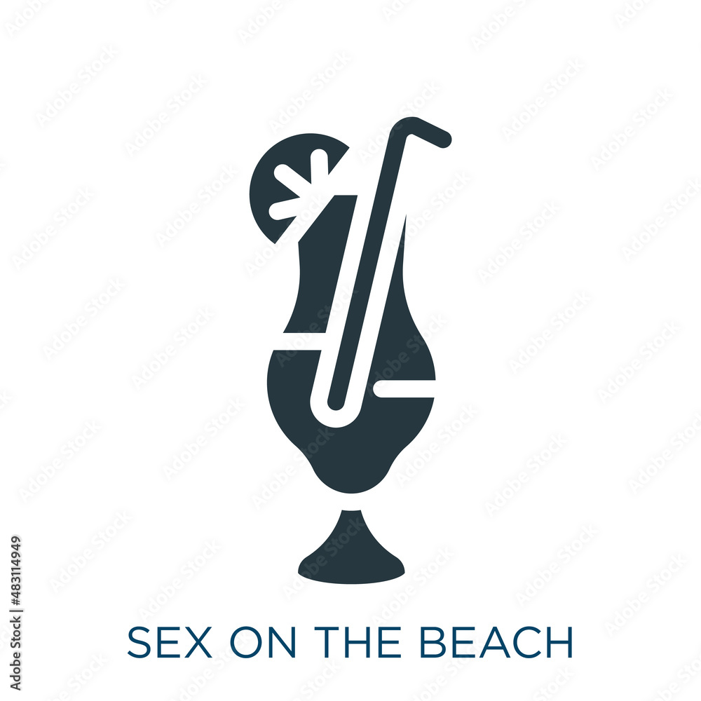 sex on the beach vector icon. sex on the beach, sex, beach filled icons from black flat drinks