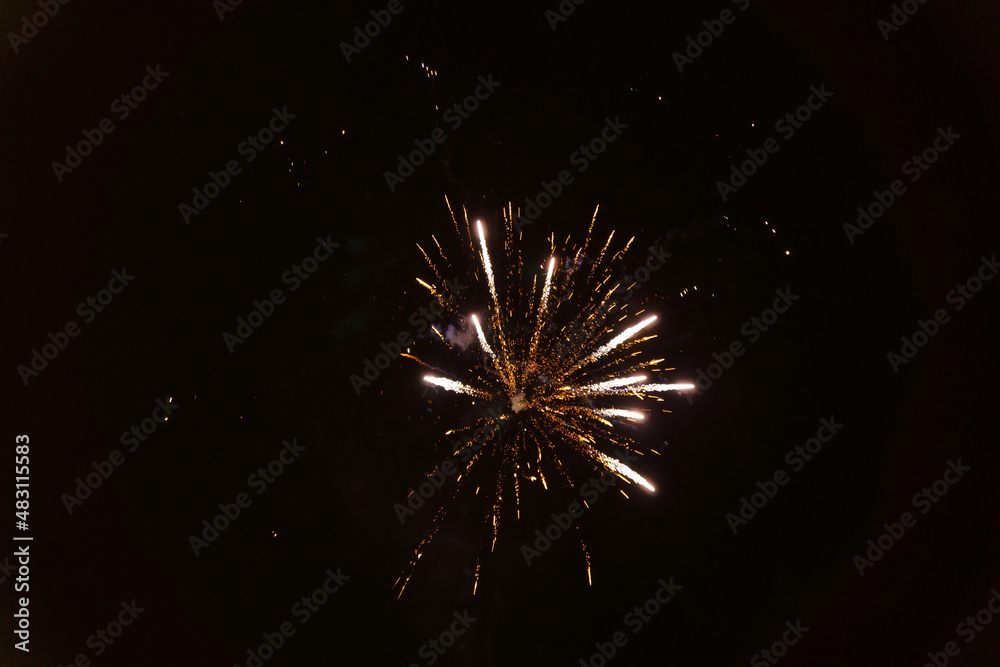 custom made wallpaper toronto digitalColorful holiday fireworks on the black sky background. Selective focus