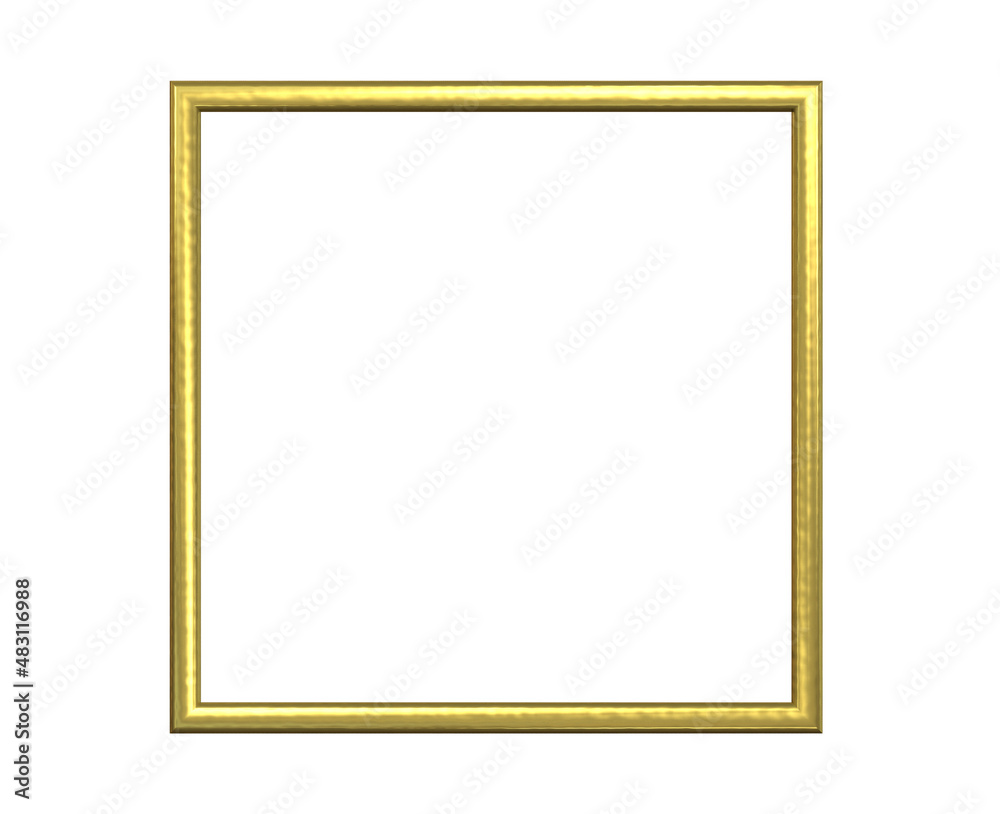 3d illustration. Golden frame isolated on white background. 3d illustration. Golden frame isolated on white background.