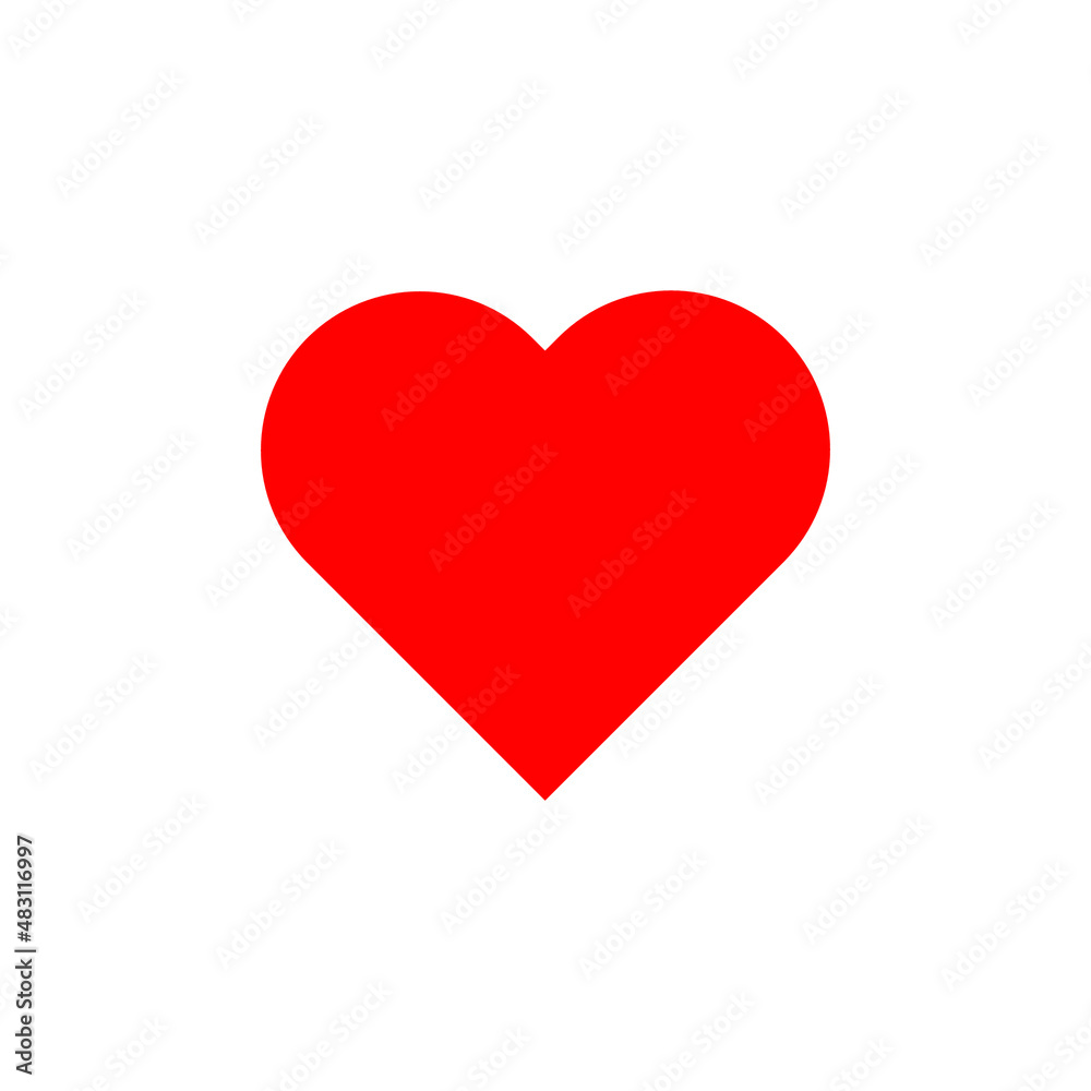 Heart. Abstract love symbol. red heart isolated on white. Valentines Day cards element icon isolated. Vector illustration
