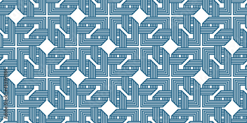 Geometric seamless pattern, vector trendy vintage tiling endless background, geometrical decorative grid.